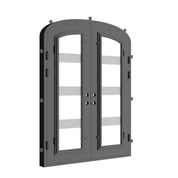 Knox double mini arch custom steel front doors with compact curved arch
