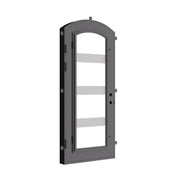 Knox single eyebrow arch top entry door with modern design and tempered glass.