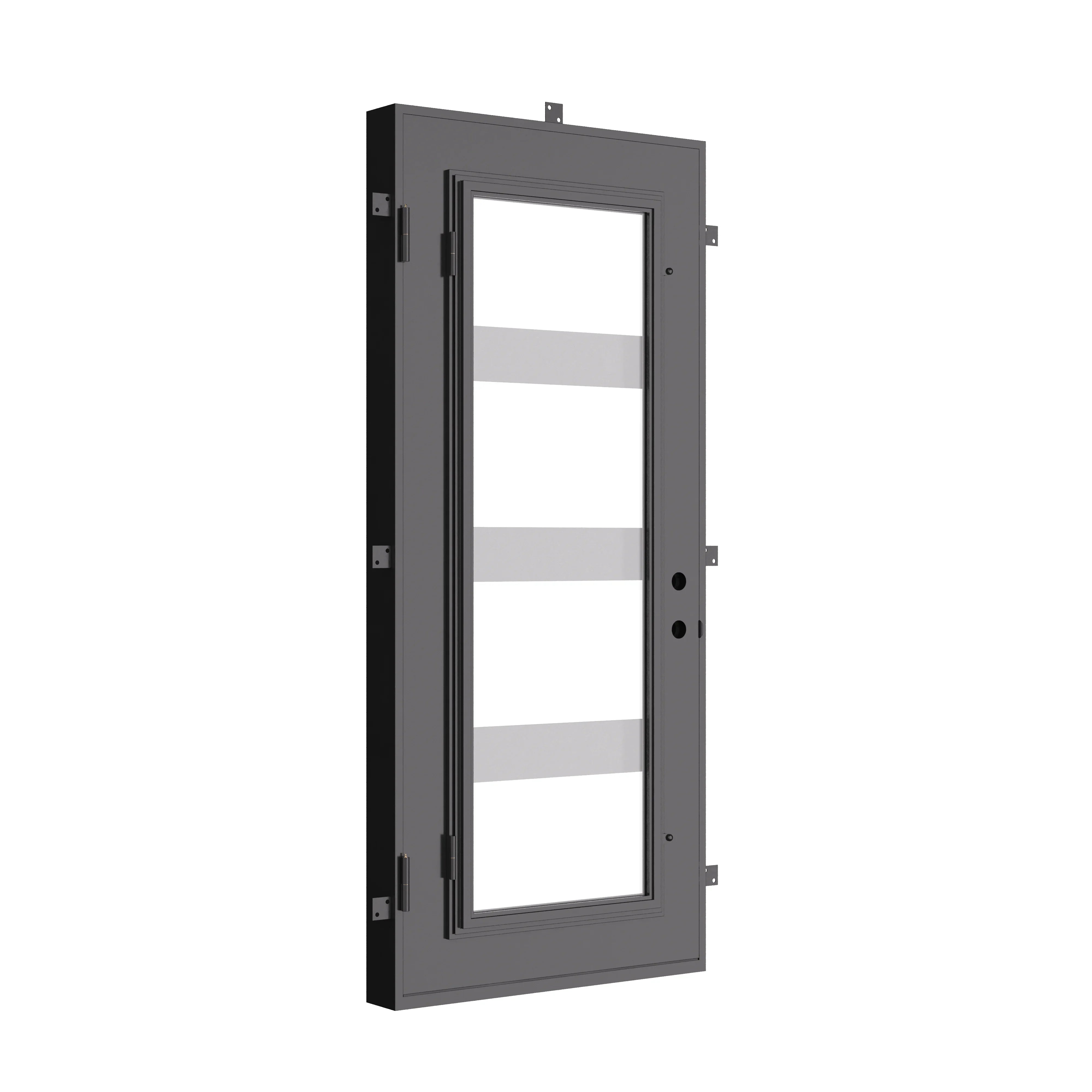 Knox single hinged door with thermal barrier in bronze color.