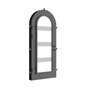 Knox full arch top metal door for cold weather in black color.