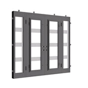 Knox modern steel double entry doors with flat top and sidelights