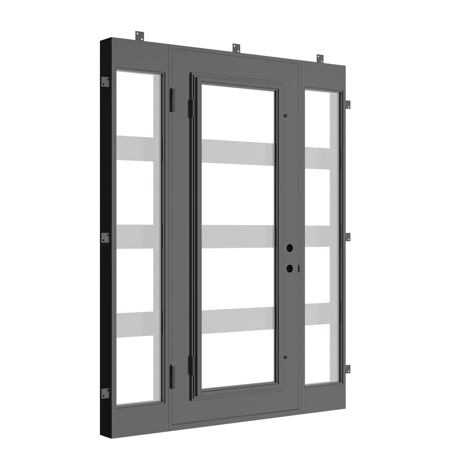 Knox thermally broken single square top door in black.