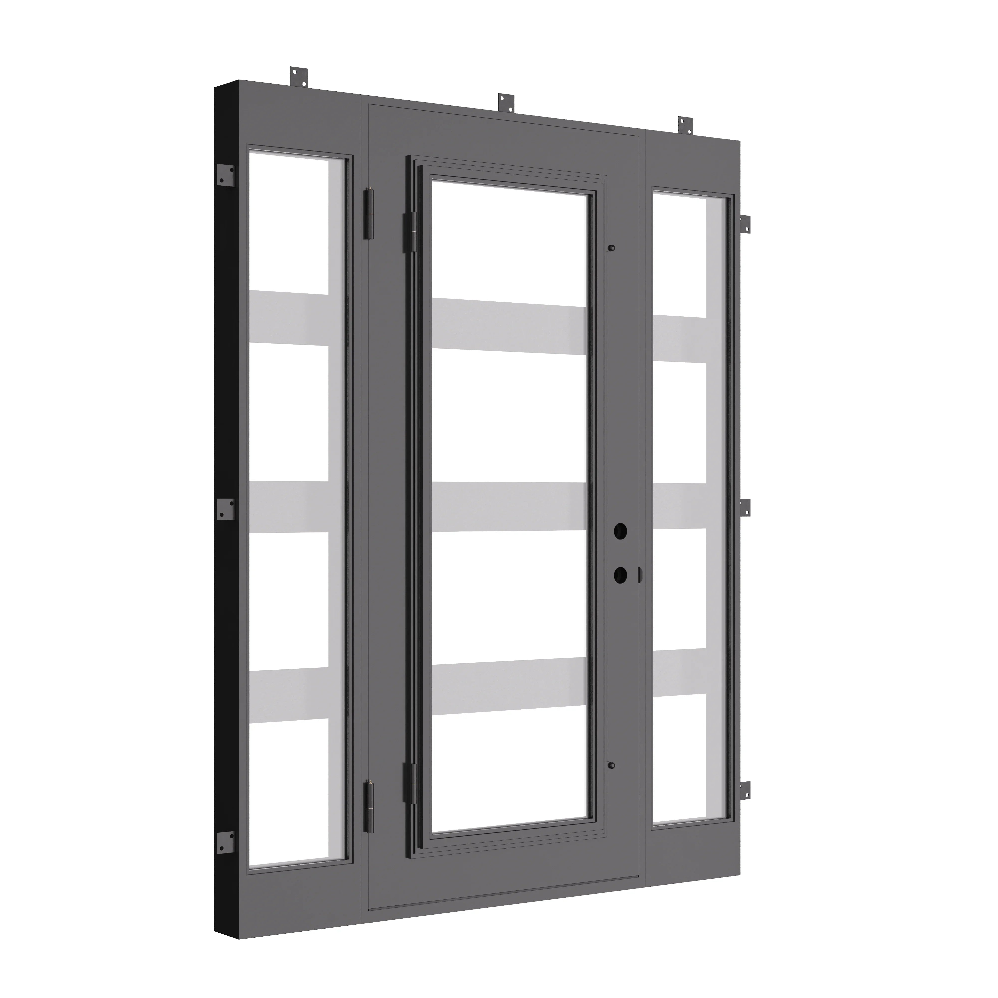 Knox thermally broken single square top door in black.