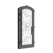 Miracle thermally broken single hinged door for cold weather in bronze color.