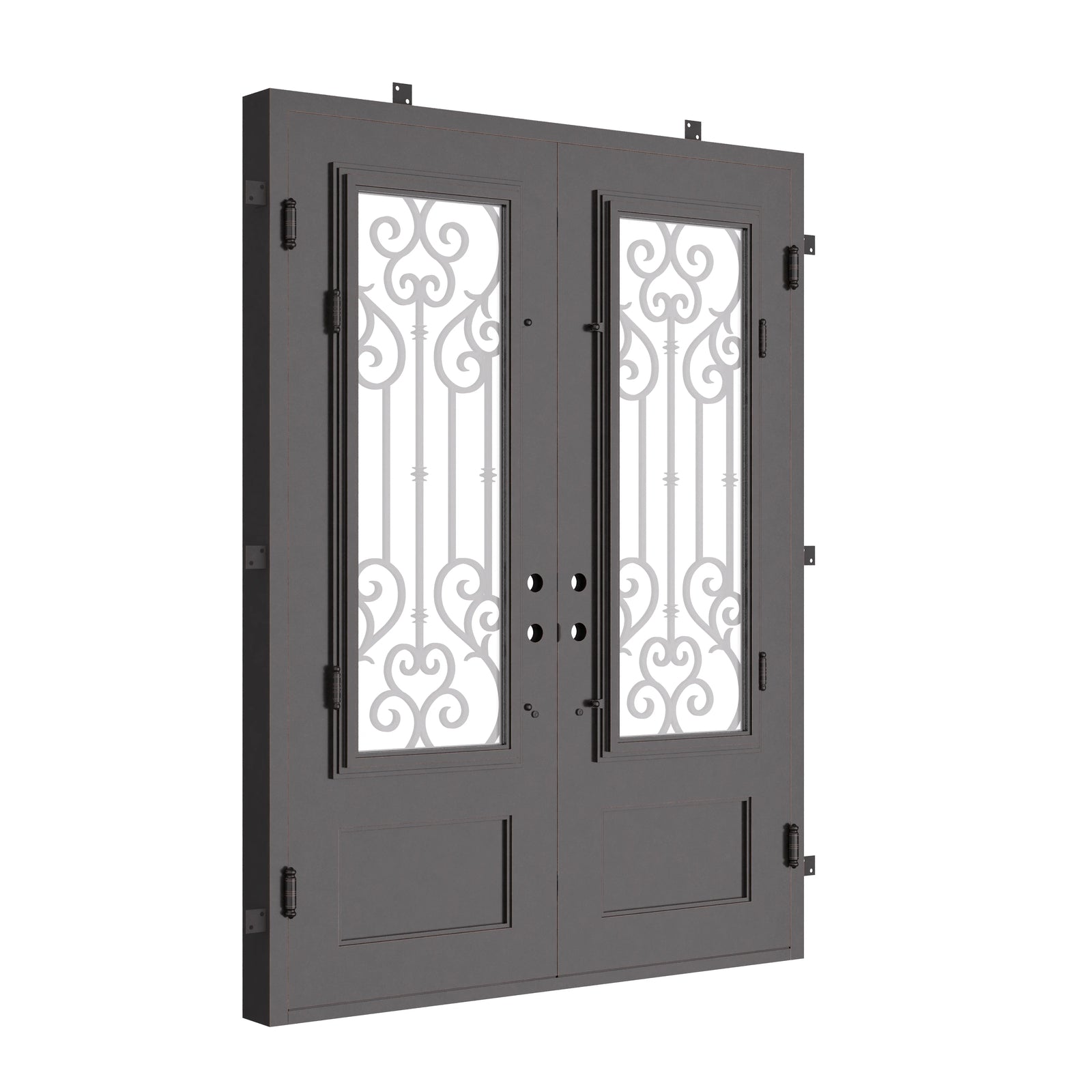 New York architectural iron double square top french door.