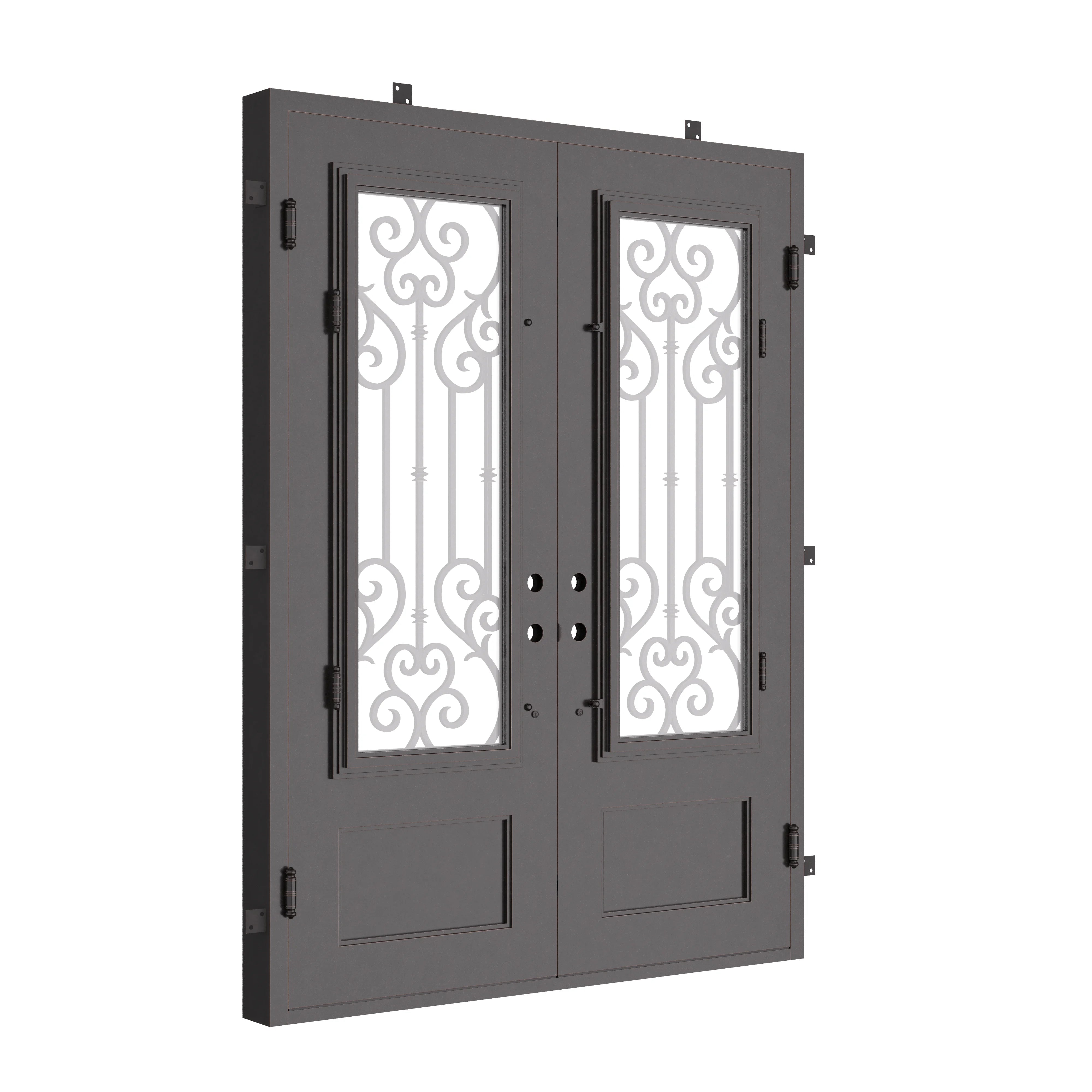 New York architectural iron double square top french door.
