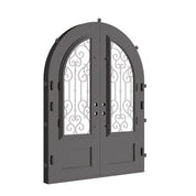 New York radius top iron french door with thermal barrier.