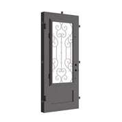 New York thermally broken single flat exterior door in bronze color.