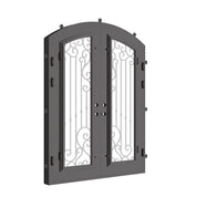 Paris double door with thermal barrier and glass in bronze.