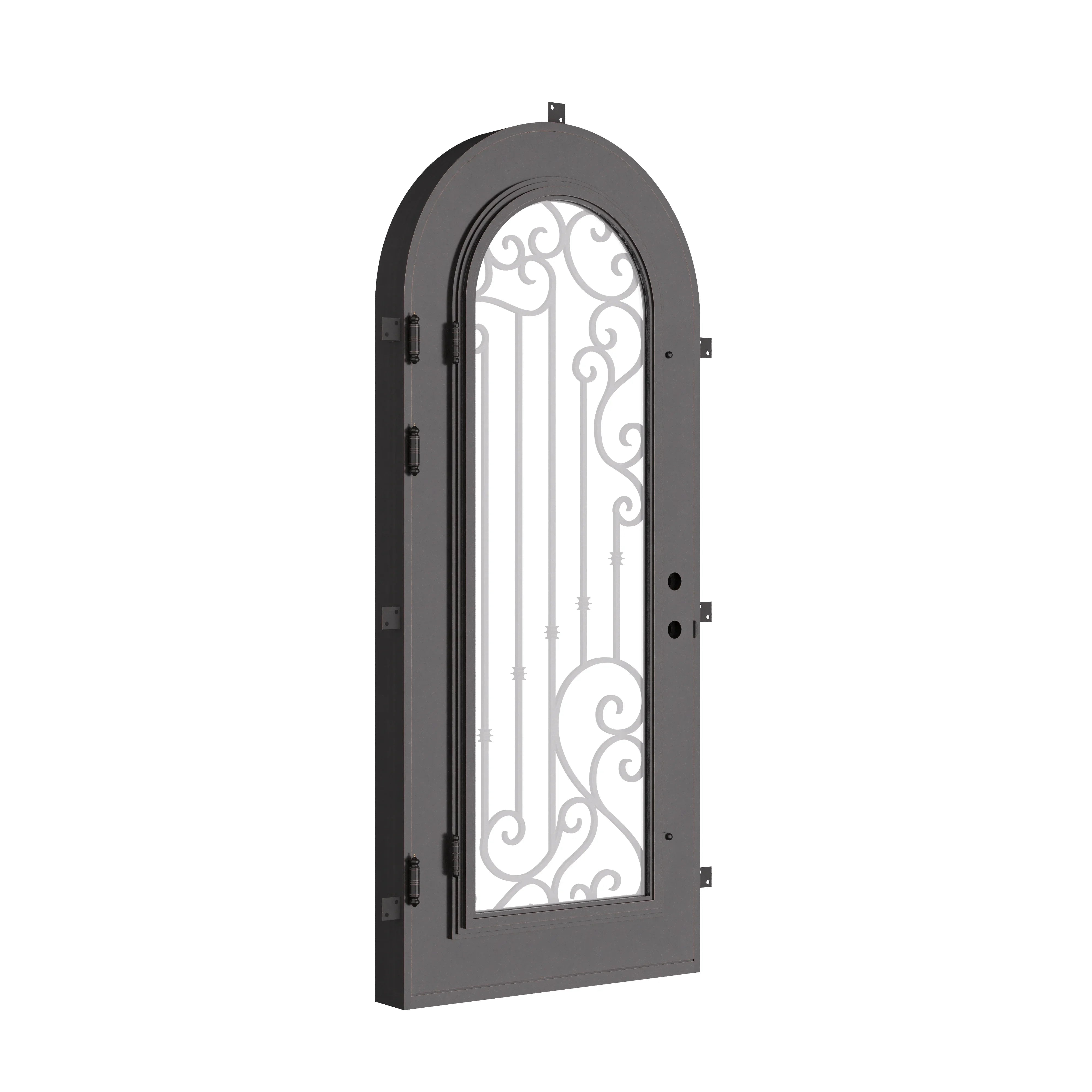 Paris exterior full arch door with thermal break and efficient glass in matte black.