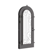 Paris bronze color cold rolled metal single full arch door with energy efficient glass.