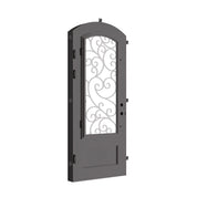 Story curved top door with thermal barrier in black finish.