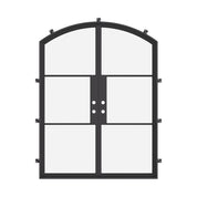 Air 4 arched double exterior doors with durable steel frame and clear glass