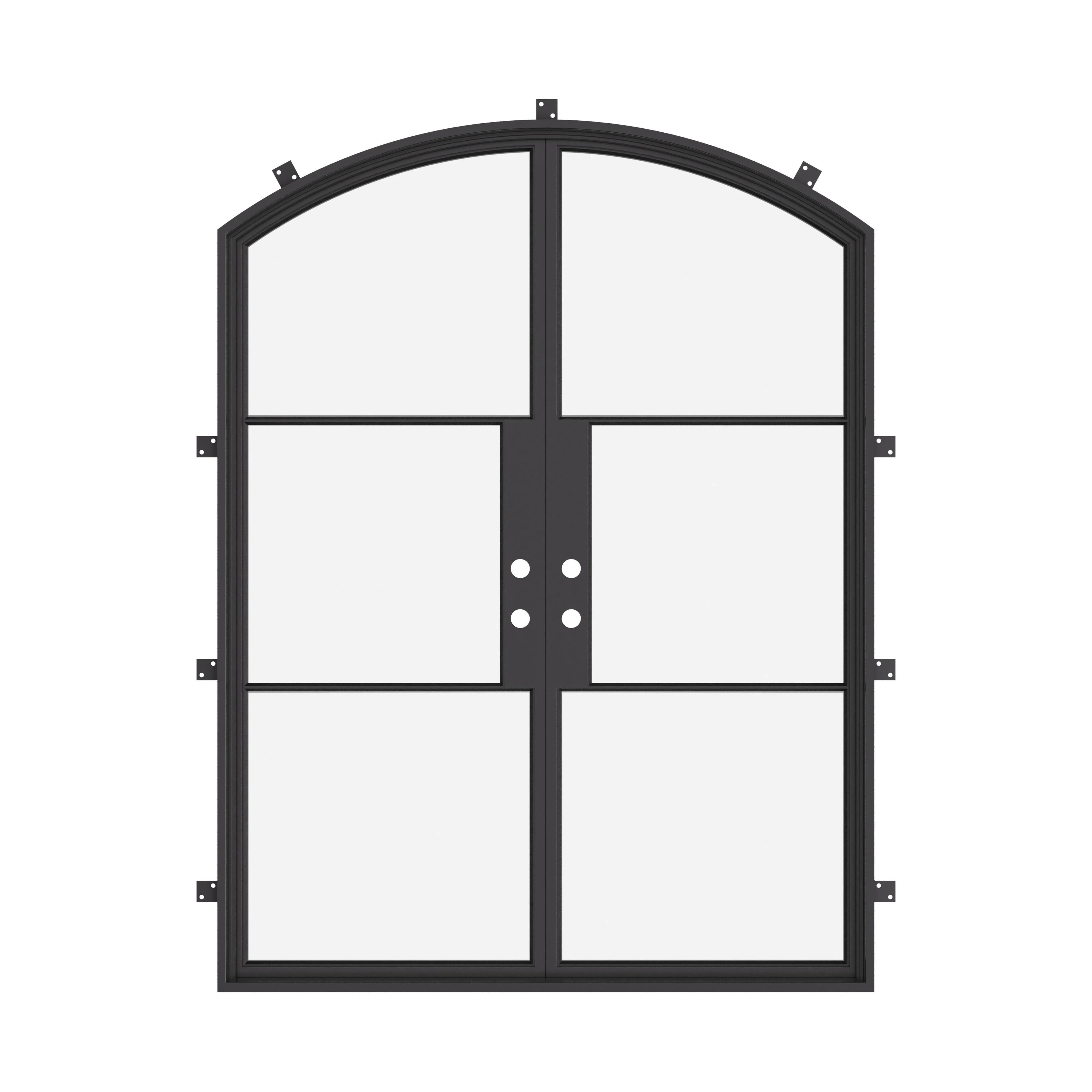 Air 4 arched double exterior doors with durable steel frame and clear glass
