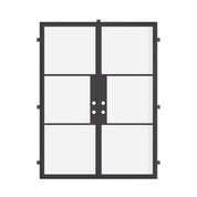 Energy efficient double flat steel entry door with thermal break construction