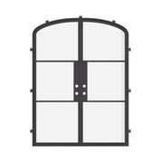 Air 4 double mini arch architectural steel doors with clear glass panels