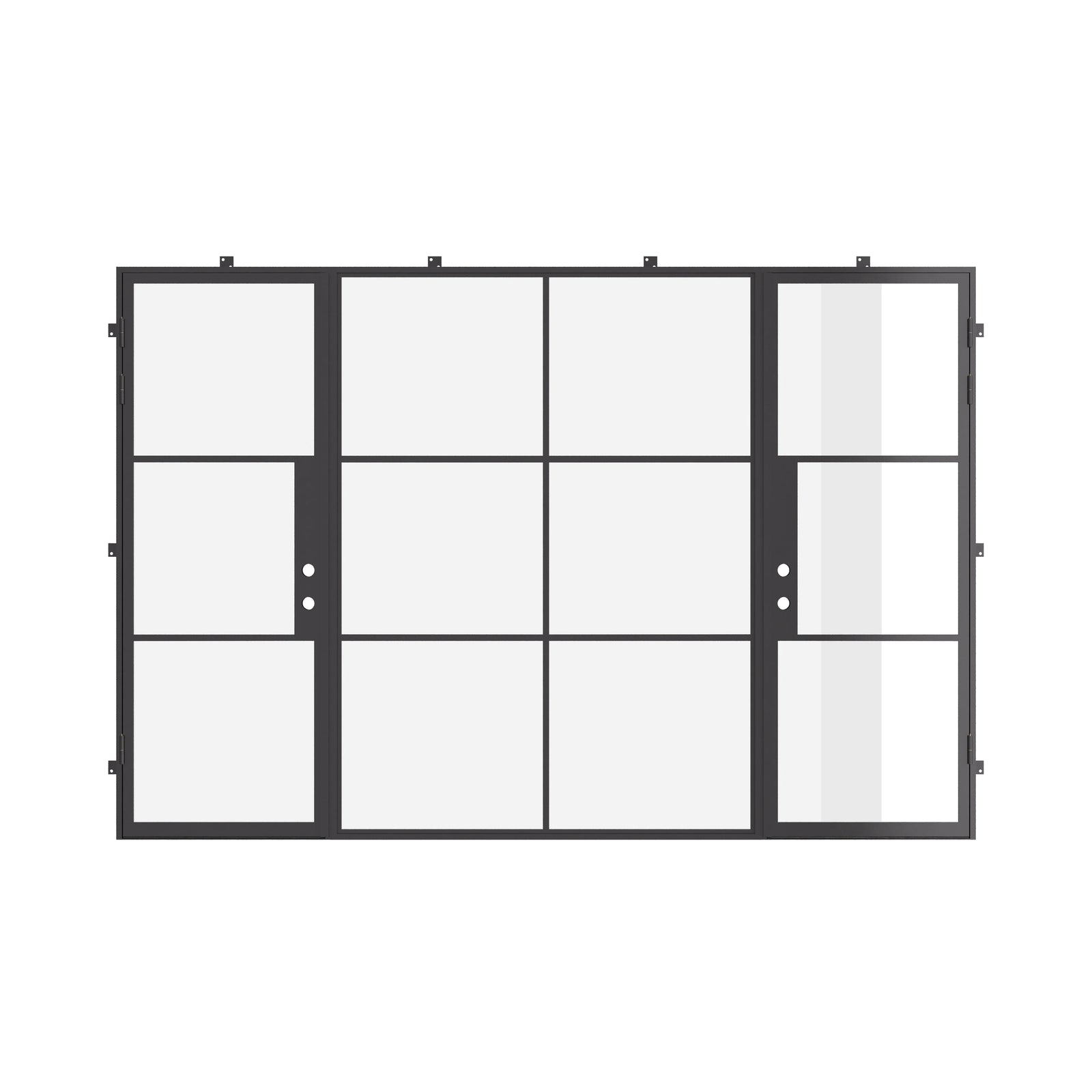 Air 4 thermally broken steel doors with middle fixed flat panel