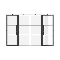 Air 4 with Thermal Break - Dual Single with Middle Fixed Panel Flat | Standard Sizes by Pinky’s Iron Doors — home doors, view 3