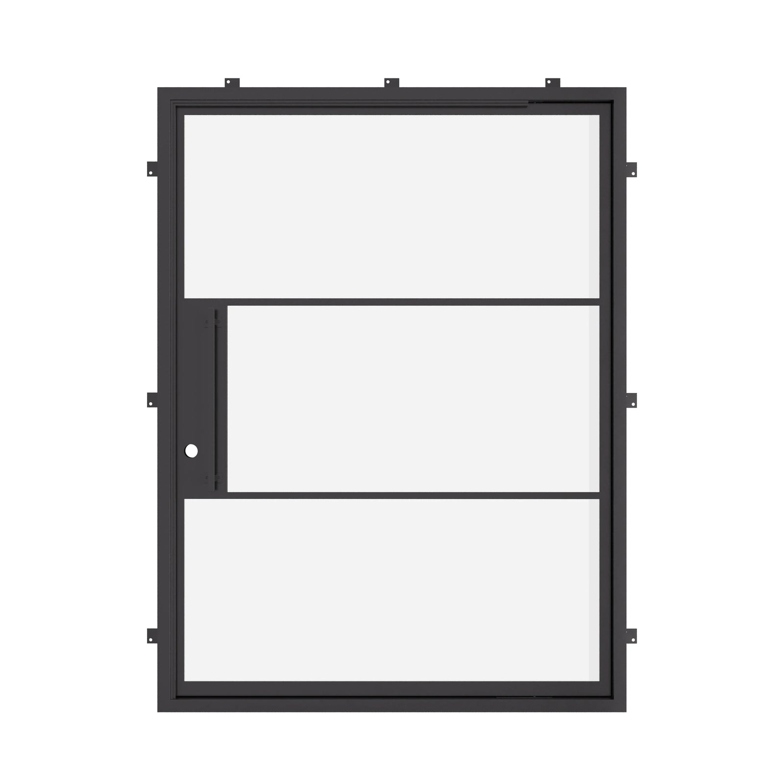 sleek modern pivot front door with dual pane glass