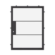 sleek modern pivot front door with dual pane glass
