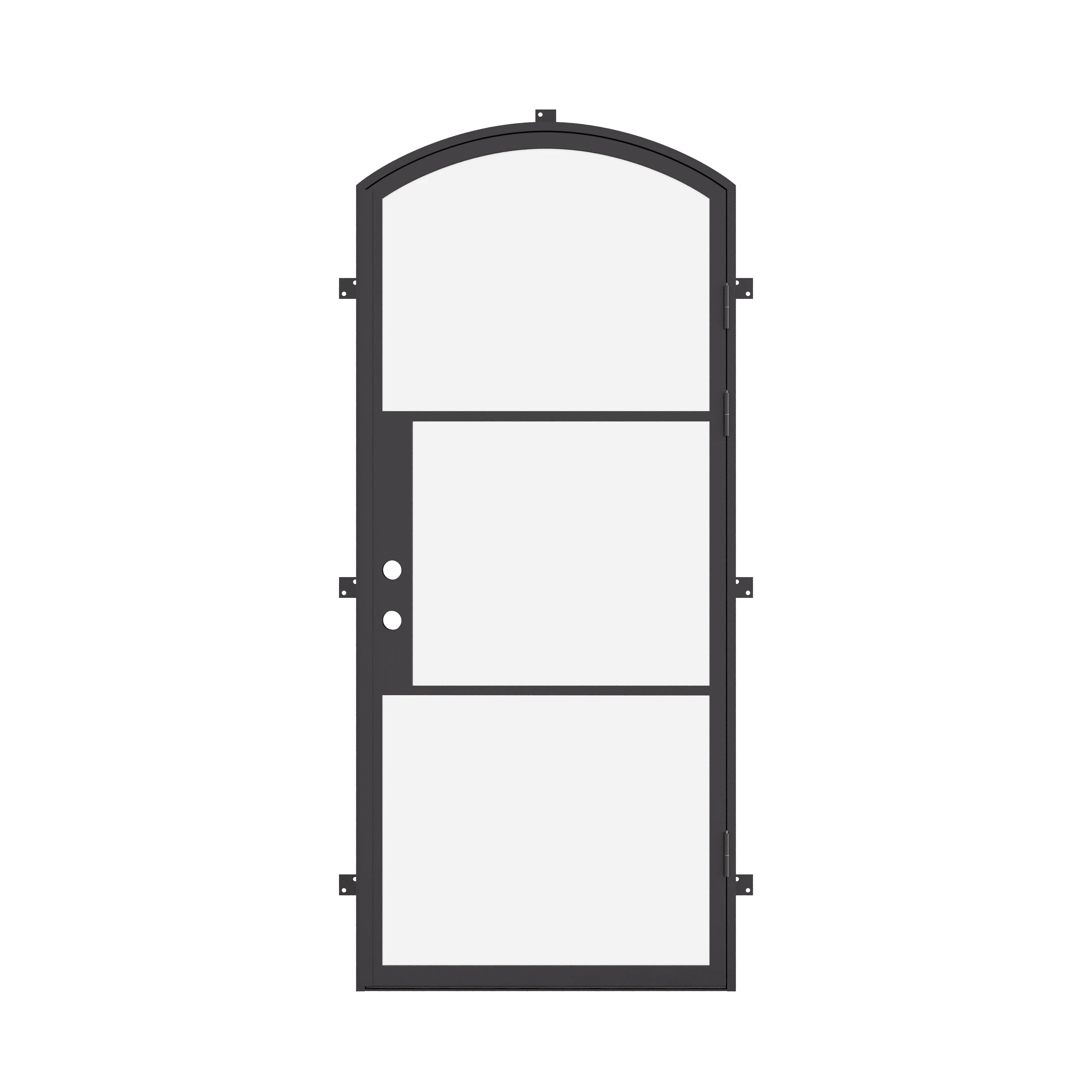 Energy efficient single arch steel entry door