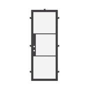 Air 4 single flat exterior steel door, prehung design with clear glass panel