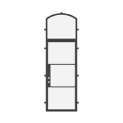 Air 4 single flat exterior entry door with arch transom and tempered glass