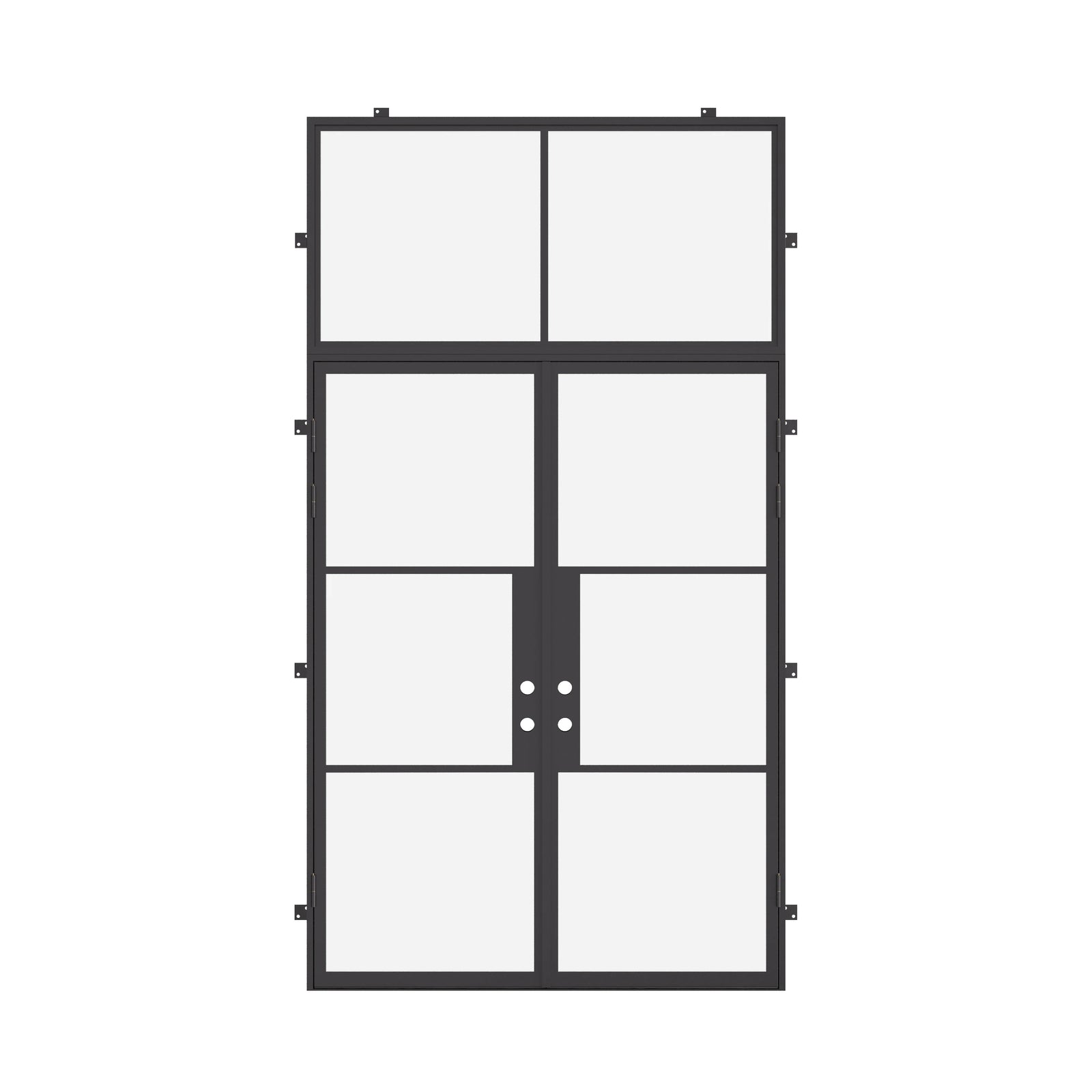 Air 4 architectural double doors with flat top window and narrow sightlines