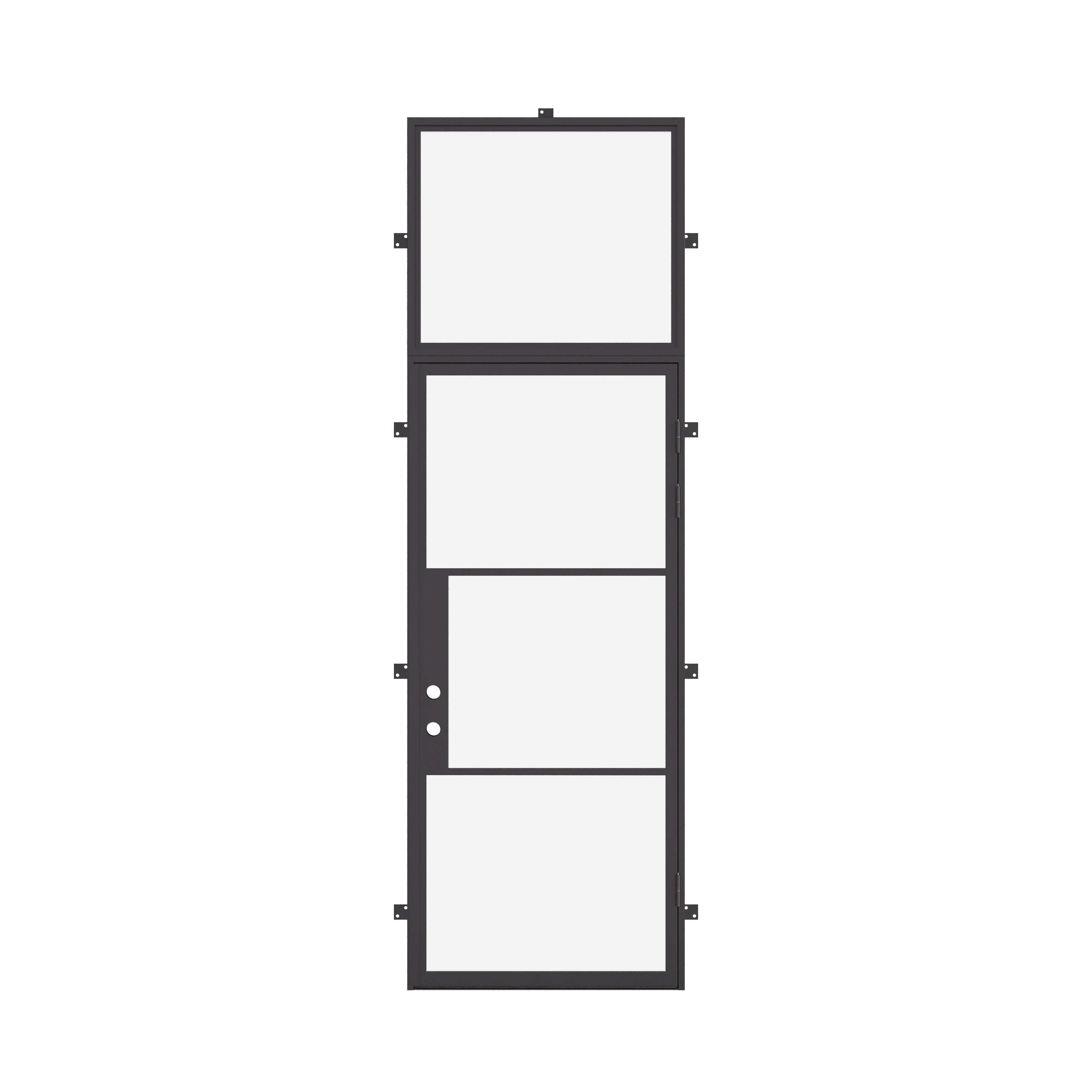 Air 4 single flat exterior door with top window and durable steel construction