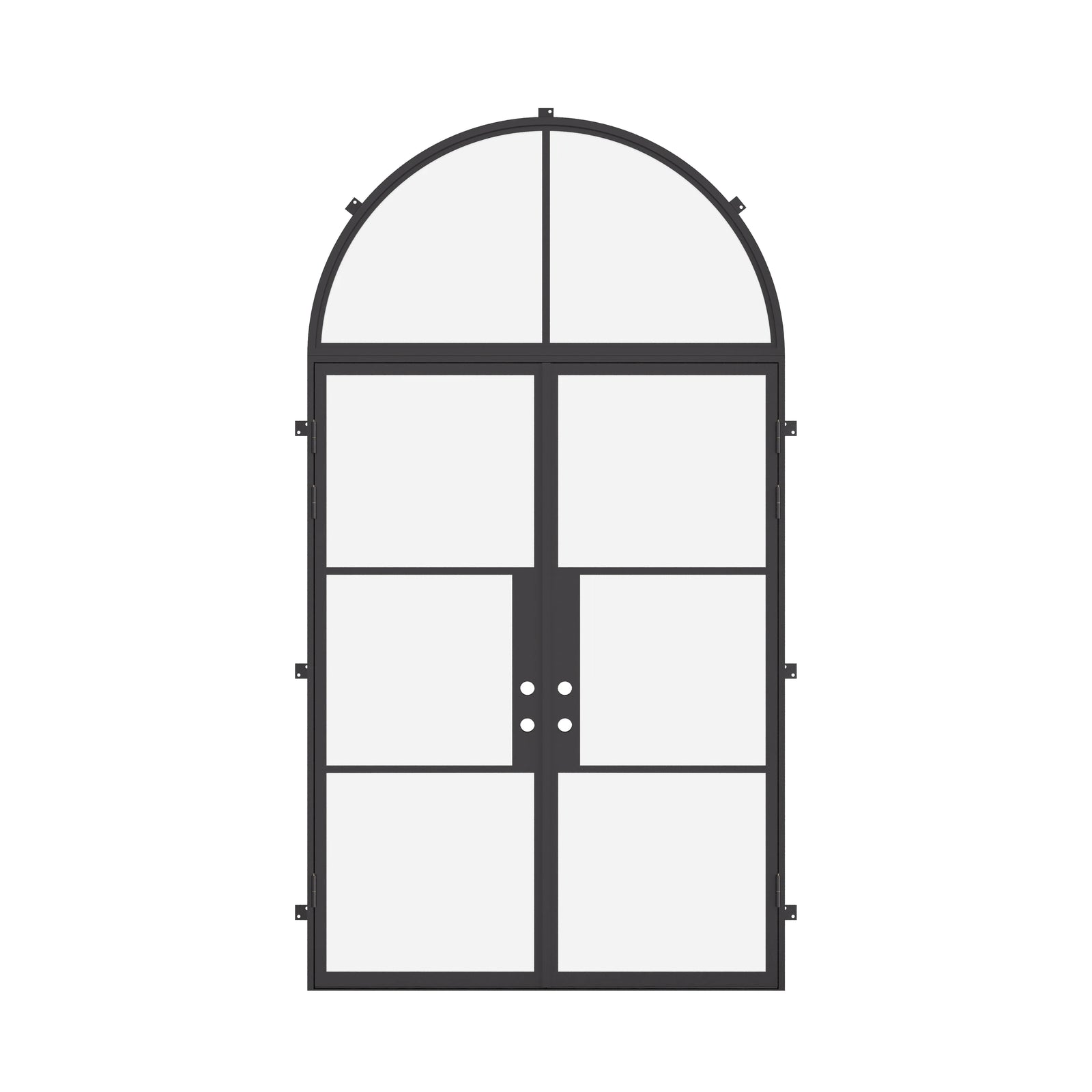 Air 4 double flat entry doors with curved transom and sleek design