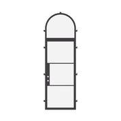Air 4 single flat exterior entry door with arched transom and narrow profiles
