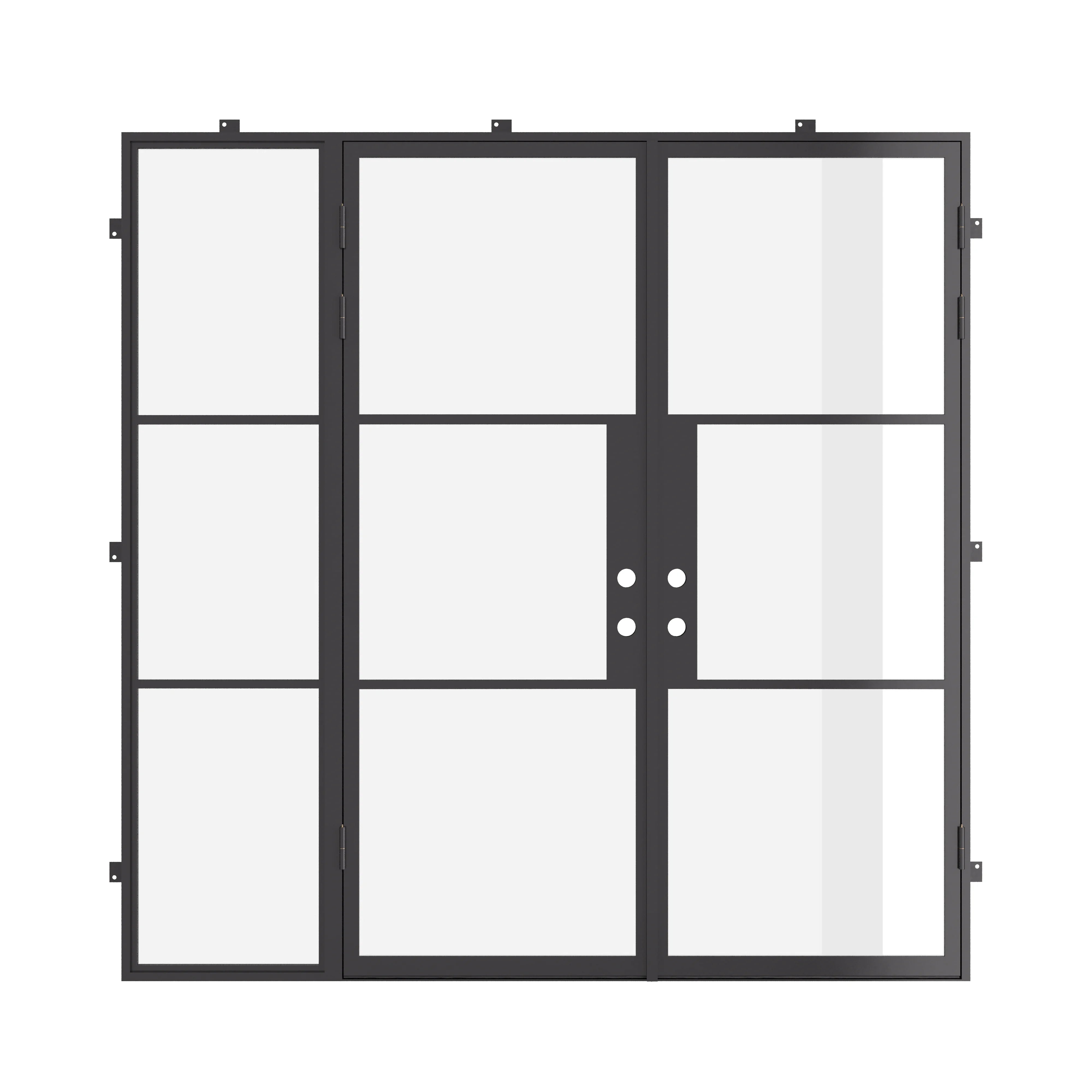 Air 4 double flat steel doors with left sidelight, strong build and minimalist styling