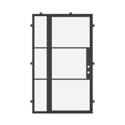modern single entry door with left side glass and insulated steel construction
