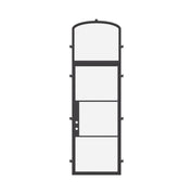 Air 4 flat single entry door with mini arch transom and sleek architectural lines