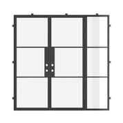 Air 4 double flat luxury steel door with right side window, galvanized steel