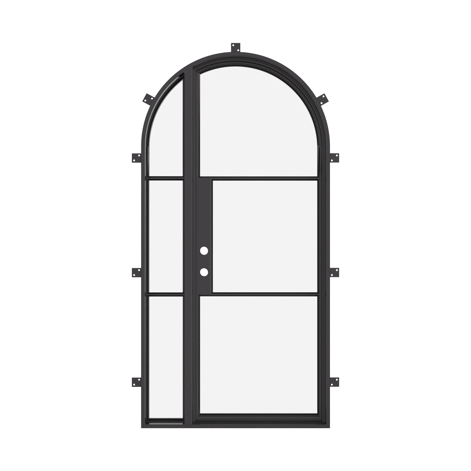 Air 4 modern steel full arch door with right glass panel