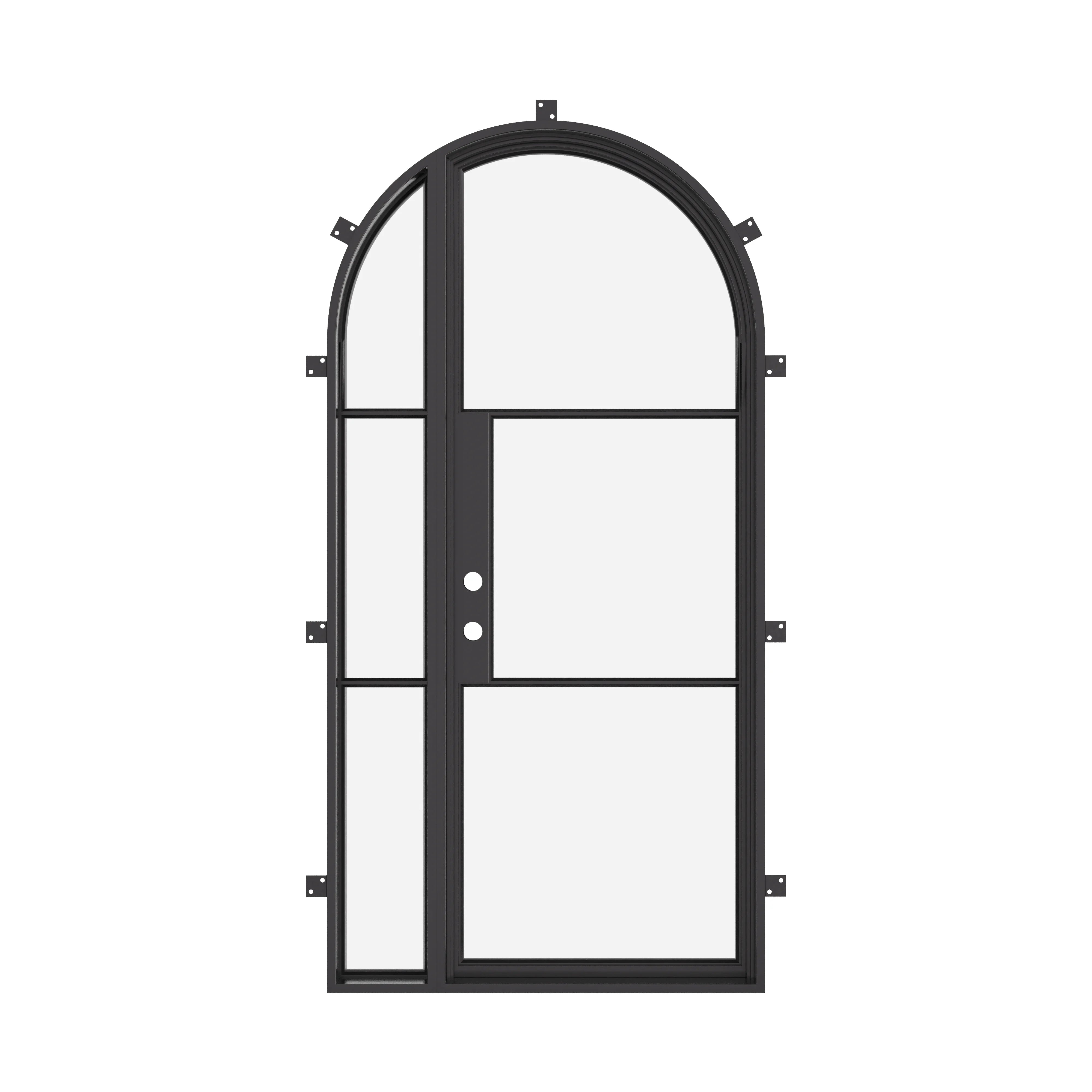 Air 4 modern steel full arch door with right glass panel