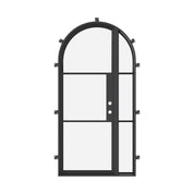 Air 4 single full arch steel door with left sidelight, NFRC-Rated galvanized metal