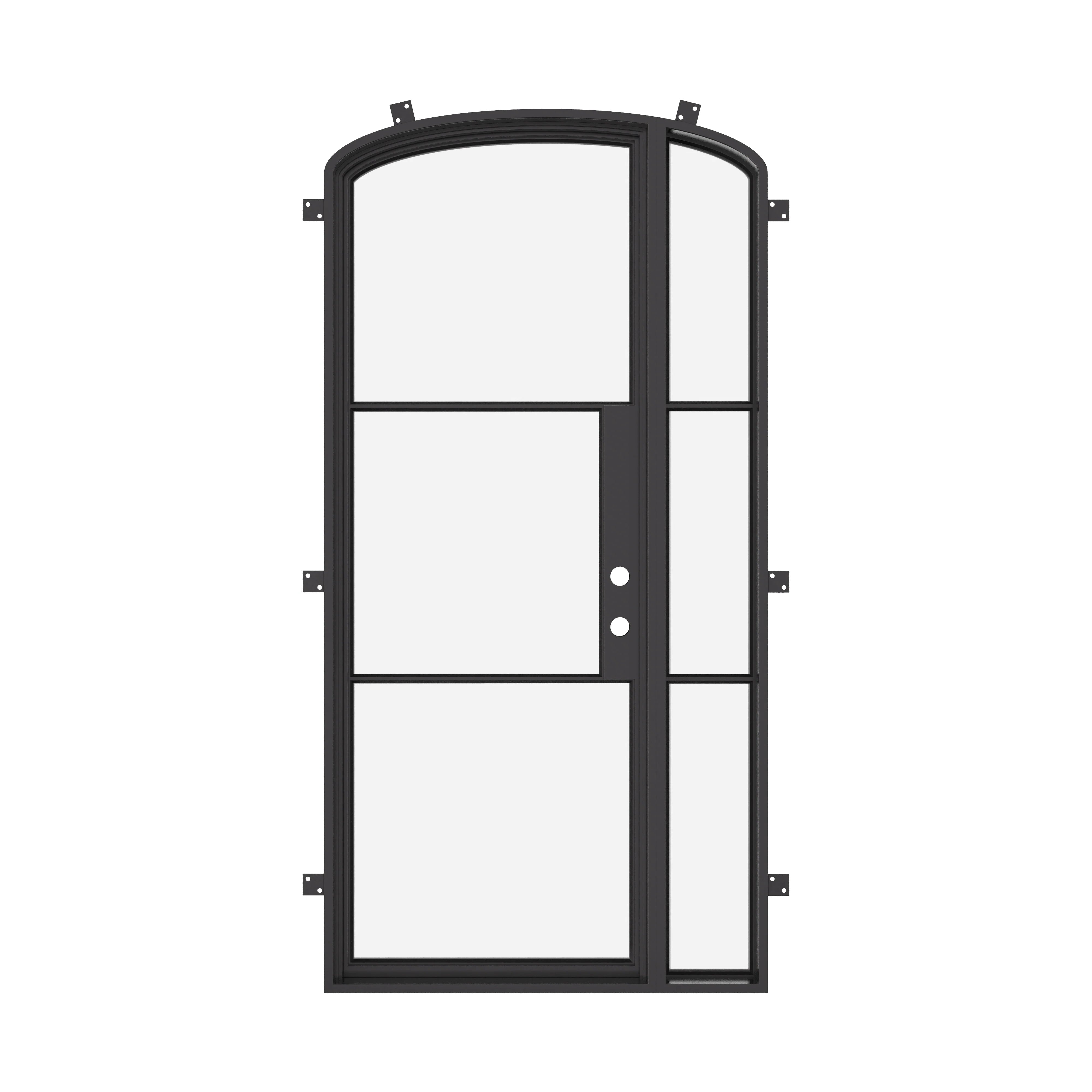 Air 4 single mini arch steel door with left window, cold rolled frame and coating
