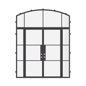Air 4 slim steel entry with sidelights and soft arch detail