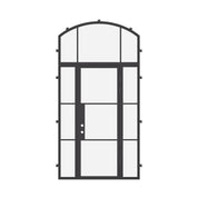 Air 4 exterior door with sidelights and arch top window, minimalist style
