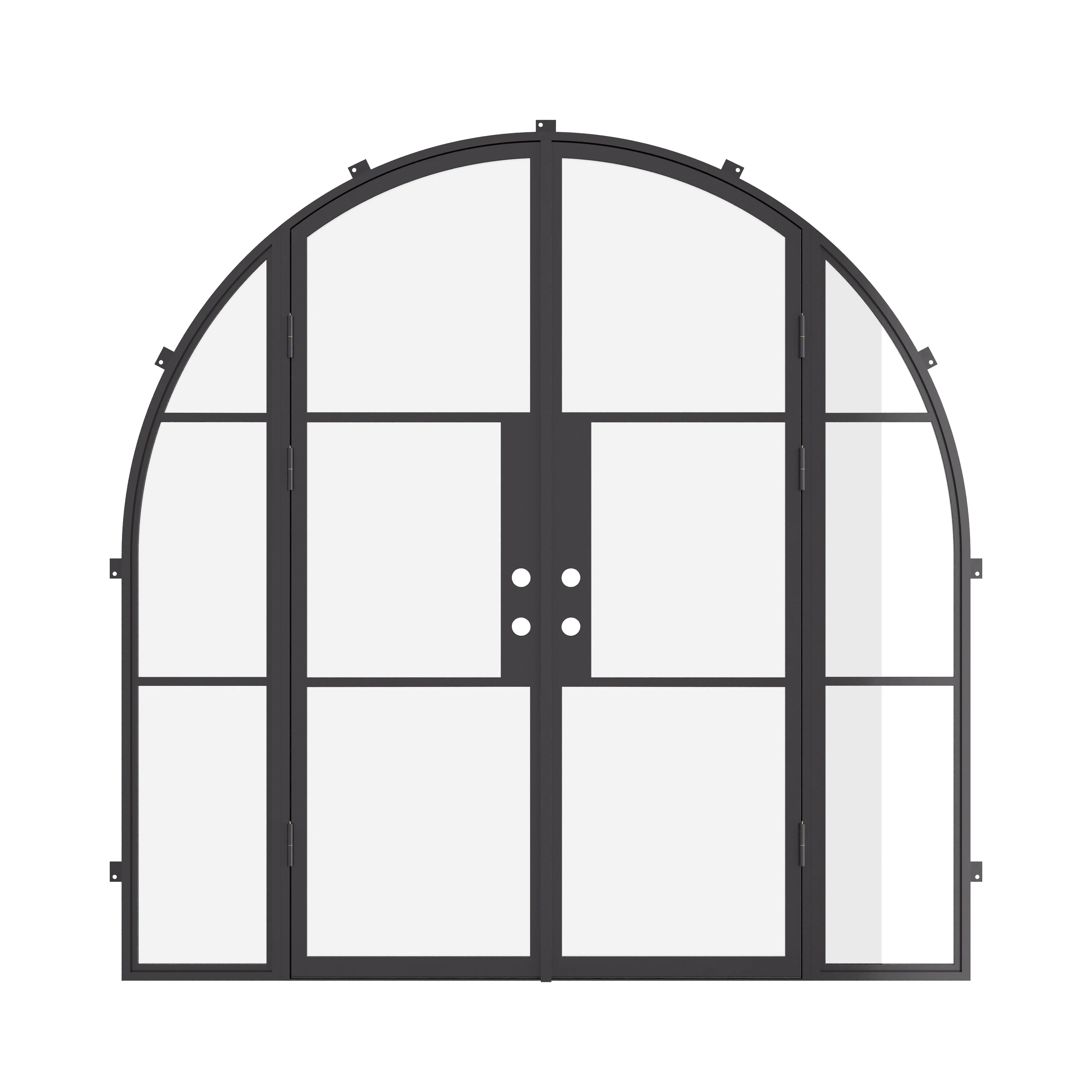 Air 4 double full arch entry doors with sidelights and architectural profile