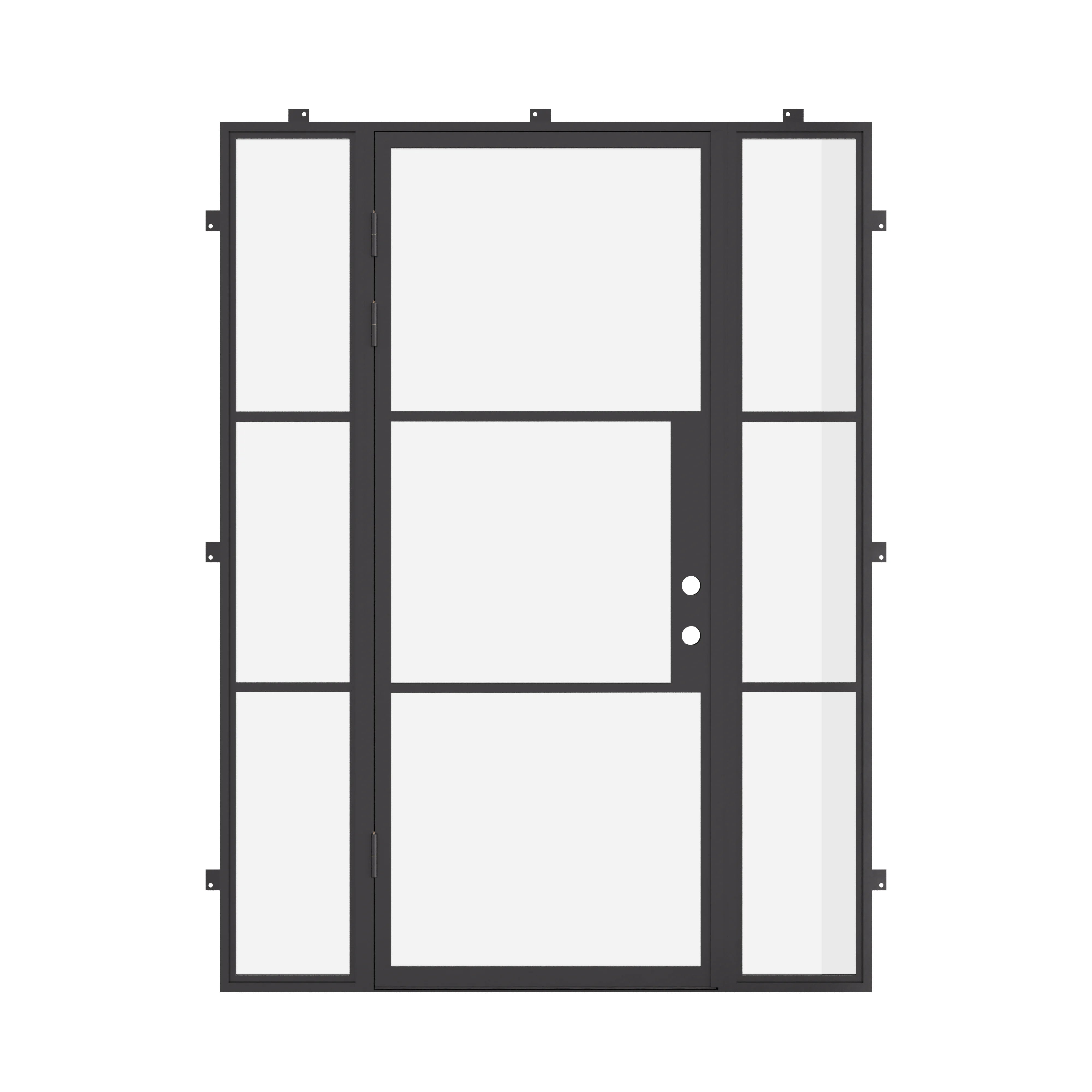 Air 4 single flat exterior entry door with sidelights and modern design