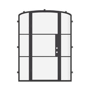 Air 4 single mini arch entry door with sidelights and sleek lines