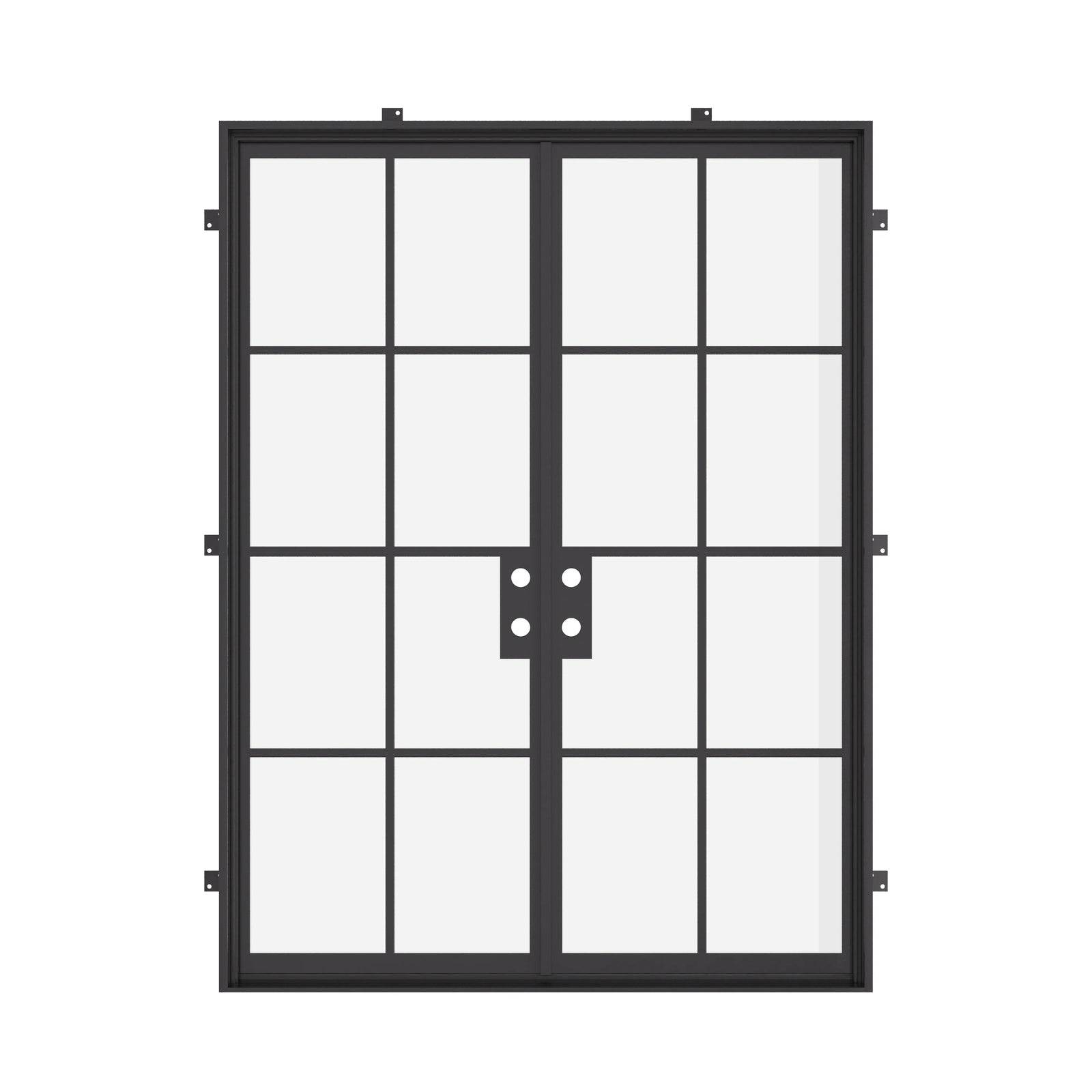 Premium double flat steel entry door, welded construction