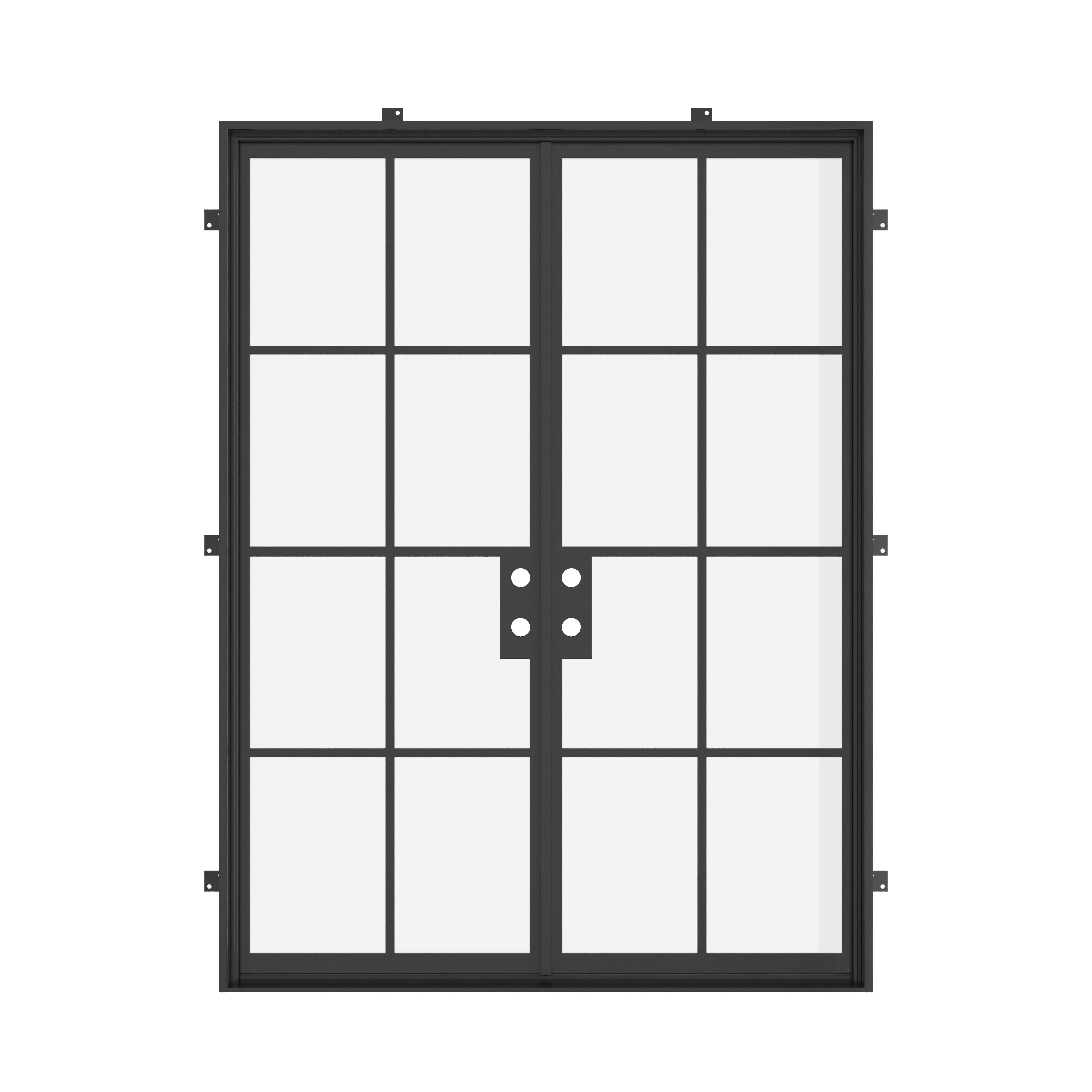 Sleek double steel doors designed for temperature control