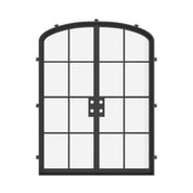 Premium double mini arch steel entry door, welded frame