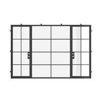 Air 5 - Dual Single with Middle Fixed Panel Flat | Standard Sizes by Pinky’s Iron Doors — home doors, view 5