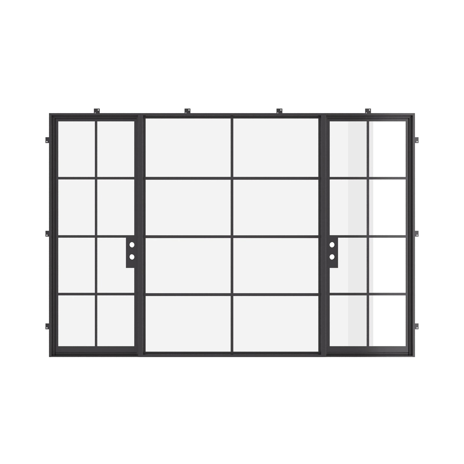 dual single exterior doors with center glass and thermal separation