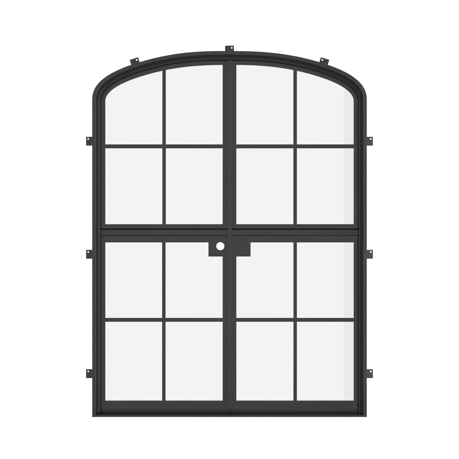 Air 5 Dutch double mini arch prehung steel entry door with tempered dual-pane glass